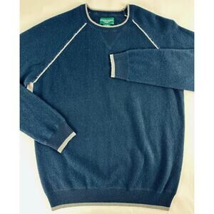 Hammacher Schlemmer 100% Cashmere Navy Blue Sweater Men's Size Medium